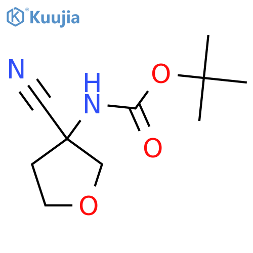 tert-butyl N-(3-cyanotetrahydrofuran-3-yl)carbamate structure