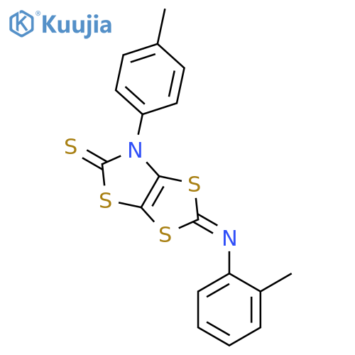 1,3-Dithiolo[4,5-d]thiazole-5(6H)-thione,6-(4-methylphenyl)-2-[(2-methylphenyl)imino]- structure