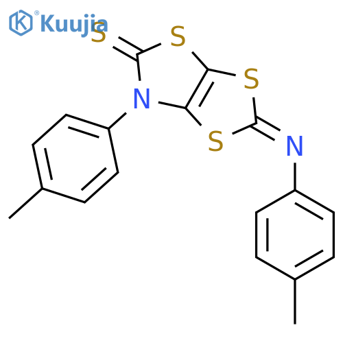 (2Z)-6-(4-methylphenyl)-2-[(4-methylphenyl)imino][1,3]dithiolo[4,5-d][1,3]thiazole-5(6H)-thione structure