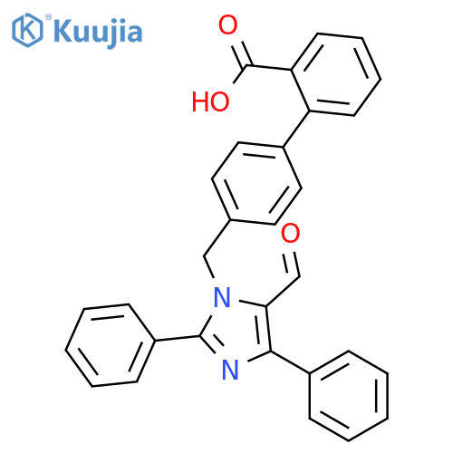 [1,1'-Biphenyl]-2-carboxylicacid, 4'-[(5-formyl-2,4-diphenyl-1H-imidazol-1-yl)methyl]- structure