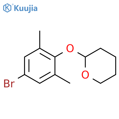 2-(4-Bromo-2,6-dimethyl-phenoxy)-tetrahydro-pyran structure