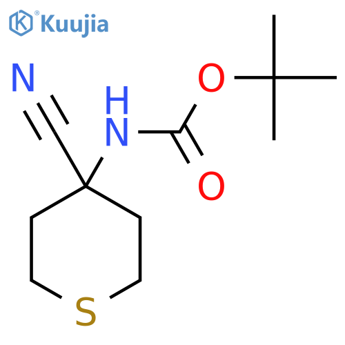 tert-butyl N-(4-cyanothian-4-yl)carbamate structure