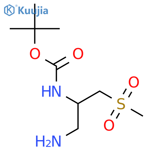tert-butyl N-(1-amino-3-methanesulfonylpropan-2-yl)carbamate structure