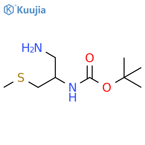 tert-butyl N-1-amino-3-(methylsulfanyl)propan-2-ylcarbamate structure