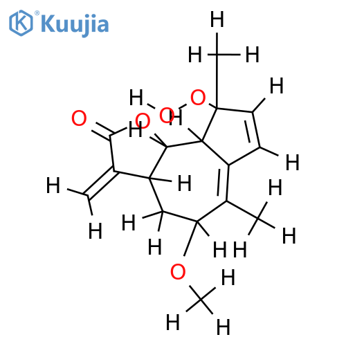4beta-hydroperoxy-9-alpha-methoxy-5alphaH-guaia-1(10),3,11(13)-trien-12,6alpha-olide structure