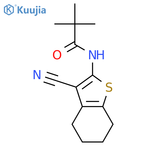 N-(3-cyano-4,5,6,7-tetrahydro-1-benzothiophen-2-yl)-2,2-dimethylpropanamide structure