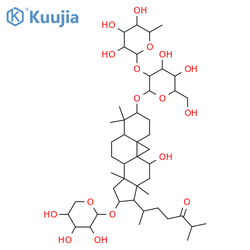 9,19-Cyclolanostan-24-one, 16-(α-L-arabinopyranosyloxy)-3-[[2-O-(6-deoxy-α-L-mannopyranosyl)-β-D-glucopyranosyl]oxy]-11-hydroxy-, (3β,11α,16β)- (9CI) structure
