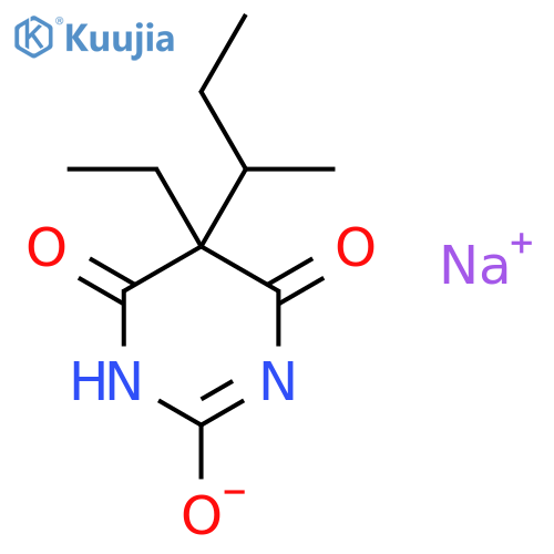 2,4,6(1H,3H,5H)-Pyrimidinetrione,5-ethyl-5-(1-methylpropyl)-, sodium salt (1:1) structure
