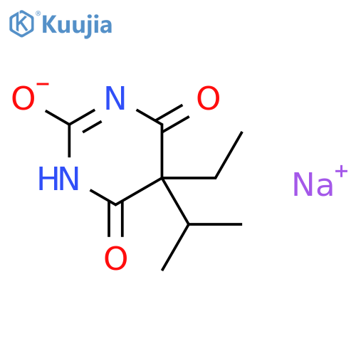 2,4,6(1H,3H,5H)-Pyrimidinetrione,5-ethyl-5-(1-methylethyl)-, sodium salt (1:1) structure