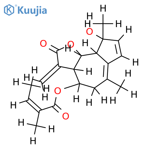 8alpha-angeloyloxy-4alpha-hydroxy-5alphaH-guaia-1(10),3,11(13)-trien-12,6alpha-olide structure