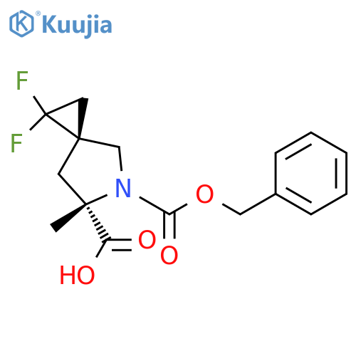 5-benzyl 6-methyl (3R,6S)-1,1-difluoro-5-azaspiro[2.4]heptane-5,6-dicarboxylate structure