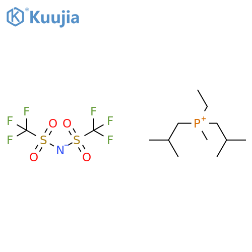 Phosphonium, ethylmethylbis(2-methylpropyl)-, salt with 1,1,1-trifluoro-N-[(trifluoromethyl)sulfonyl]methanesulfonamide (1:1) structure