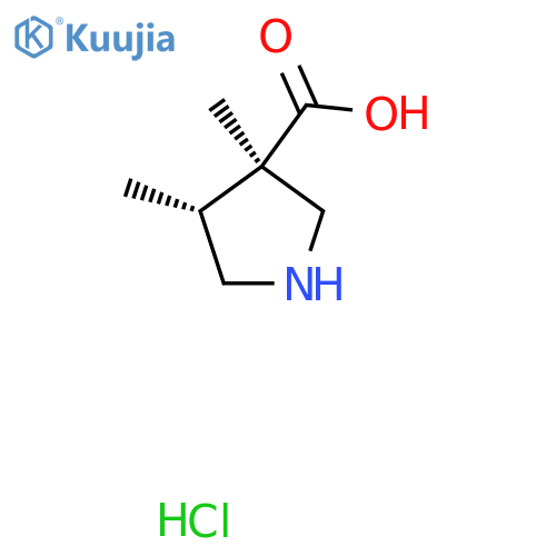 (3R,4R)-3,4-dimethylpyrrolidine-3-carboxylic acid;hydrochloride structure