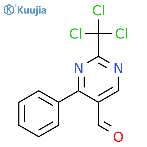4-Phenyl-2-(trichloromethyl)pyrimidine-5-carbaldehyde structure