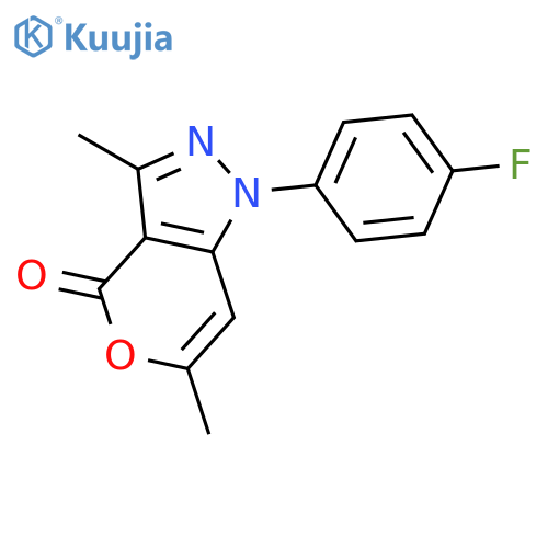 PYRANO[4,3-C]PYRAZOL-4(1H)-ONE, 1-(4-FLUOROPHENYL)-3,6-DIMETHYL- structure