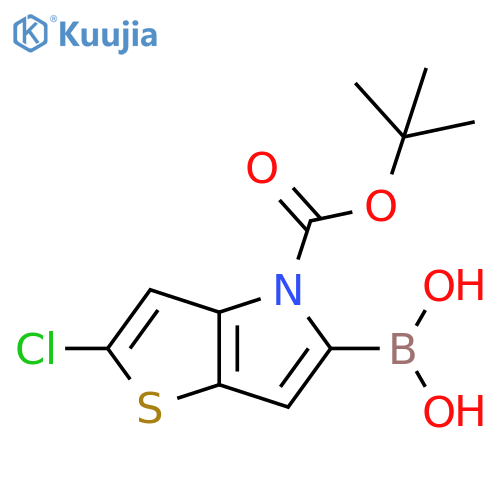 (4-(tert-Butoxycarbonyl)-2-chloro-4H-thieno[3,2-b]pyrrol-5-yl)boronic acid structure
