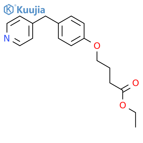 Butanoic acid, 4-[4-(4-pyridinylmethyl)phenoxy]-, ethyl ester structure
