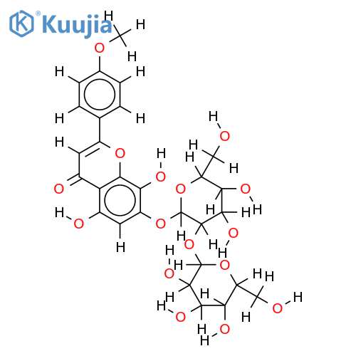 4'-O-methylisoscutellarein 7-O-allopyranosyl(1->2)glucopyranoside structure