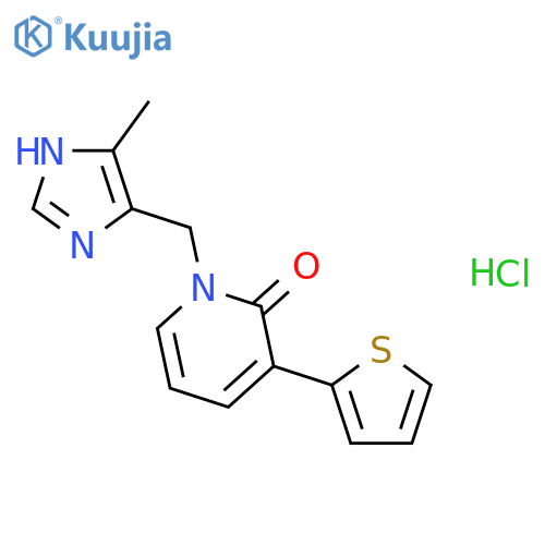 2(1H)-Pyridinone,1-[(4-methyl-1H-imidazol-5-yl)methyl]-3-(2-thienyl)-, hydrochloride (1:1) structure