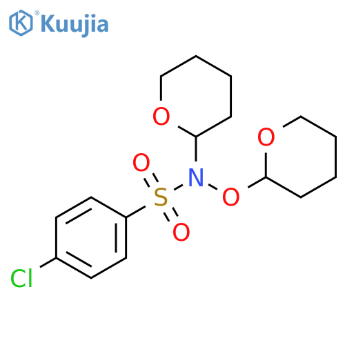 Benzenesulfonamide,4-chloro-N-(tetrahydro-2H-pyran-2-yl)-N-[(tetrahydro-2H-pyran-2-yl)oxy]- structure