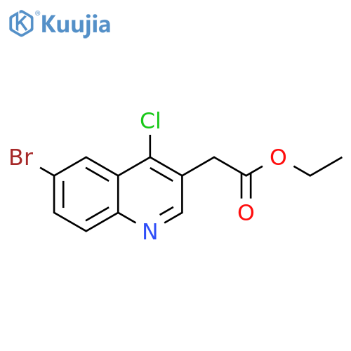 3-Quinolineacetic acid, 6-bromo-4-chloro-, ethyl ester structure