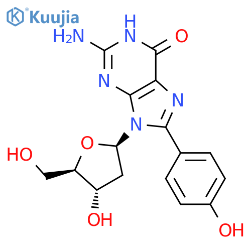 Guanosine, 2'-deoxy-8-(4-hydroxyphenyl)- structure