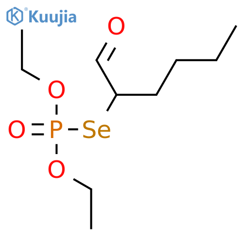 Phosphoroselenoic acid, O,O-diethyl Se-(1-formylpentyl) ester structure