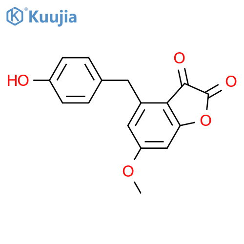 4-(p-Hydroxybenzyl)-6-methoxybenzofuran-2,3-dione structure