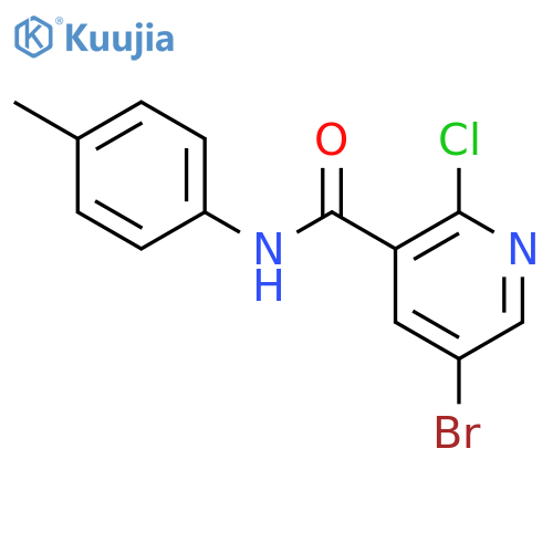 3-PYRIDINECARBOXAMIDE, 5-BROMO-2-CHLORO-N-(4-METHYLPHENYL)- structure