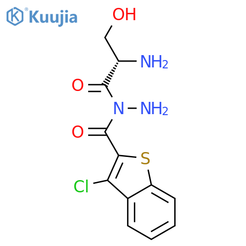 L-Serine, N-[(3-chlorobenzo[b]thien-2-yl)carbonyl]-, hydrazide structure