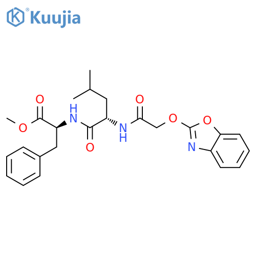 L-Phenylalanine, N-[N-[(2-benzoxazolyloxy)acetyl]-L-leucyl]-, methyl ester structure