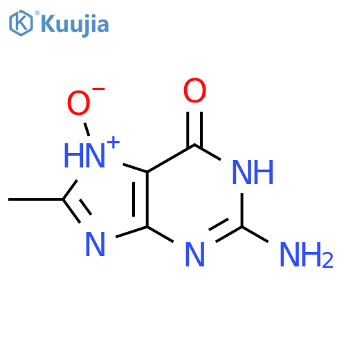 6H-Purin-6-one,2-amino-1,9-dihydro-8-methyl-, 7-oxide structure