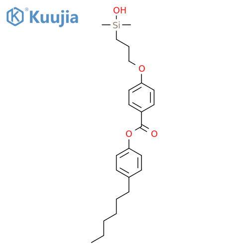 Benzoic acid, 4-[3-(hydroxydimethylsilyl)propoxy]-, 4-hexylphenyl ester structure