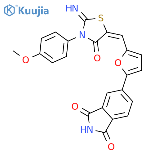(Z)-5-(5-((2-imino-3-(4-methoxyphenyl)-4-oxothiazolidin-5-ylidene)methyl)furan-2-yl)isoindoline-1,3-dione structure