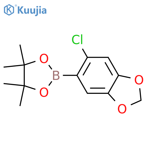 2-(6-Chloro-1,3-dioxaindan-5-yl)-4,4,5,5-tetramethyl-1,3,2-dioxaborolane structure