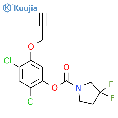 1-Pyrrolidinecarboxylicacid, 3,3-difluoro-, 2,4-dichloro-5-(2-propyn-1-yloxy)phenyl ester structure