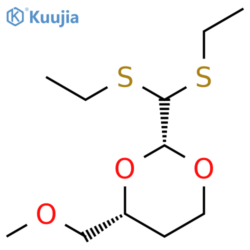 1,3-Dioxane, 2-[bis(ethylthio)methyl]-4-(methoxymethyl)-, cis- structure