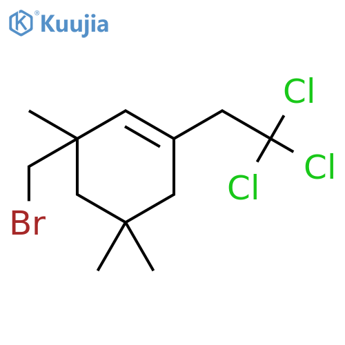 Cyclohexene, 3-(bromomethyl)-3,5,5-trimethyl-1-(2,2,2-trichloroethyl)- structure