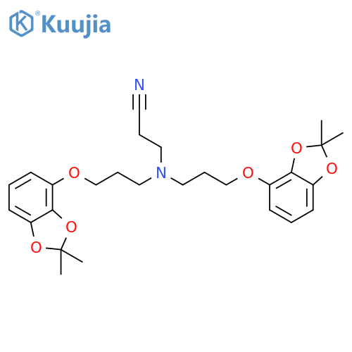Propanenitrile,3-[bis[3-[(2,2-dimethyl-1,3-benzodioxol-4-yl)oxy]propyl]amino]- structure
