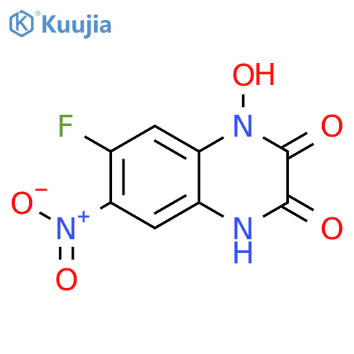 7-fluoro-1,4-dihydro-1-hydroxy-6-nitro-2,3-Quinoxalinedione structure