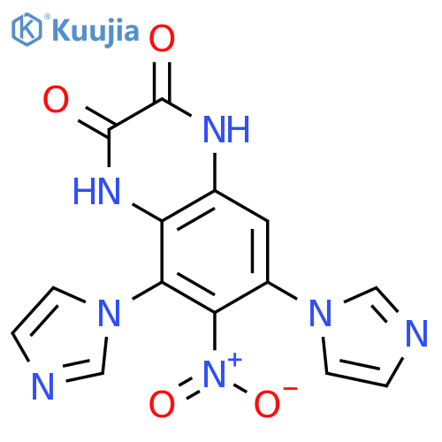 2,3-Quinoxalinedione, 1,4-dihydro-5,7-di(1H-imidazol-1-yl)-6-nitro- structure