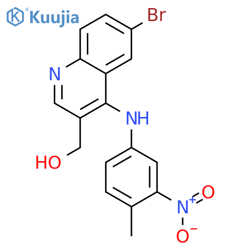 (6-Bromo-4-((4-methyl-3-nitrophenyl)amino)quinolin-3-yl)methanol structure