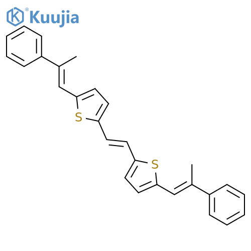 Thiophene, 2,2'-(1,2-ethenediyl)bis[5-(2-phenyl-1-propenyl)- structure