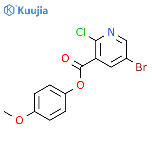 3-Pyridinecarboxylic acid, 5-bromo-2-chloro-, 4-methoxyphenyl ester structure