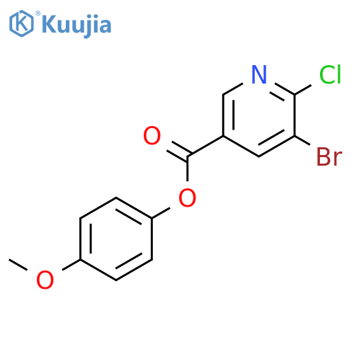 3-Pyridinecarboxylic acid, 5-bromo-6-chloro-, 4-methoxyphenyl ester structure