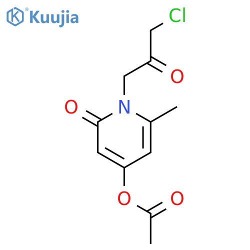 2(1H)-Pyridinone, 4-(acetyloxy)-1-(3-chloro-2-oxopropyl)-6-methyl- structure