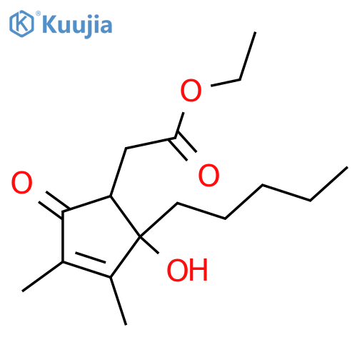 2-(2-Hydroxy-3,4-dimethyl-5-oxo-2-pentyl-3-cyclopentenyl)acetic acid; (1S,2S)-form, Et ester structure