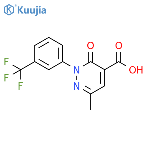 6-Methyl-3-oxo-2-(3-trifluoromethyl-phenyl)-2,3-dihydro-pyridazine-4-carboxylic acid structure