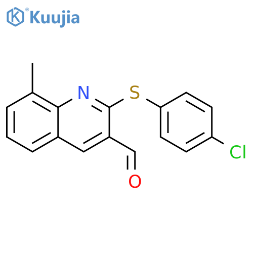 2-(4-Chloro-phenylsulfanyl)-8-methyl-quinoline-3-carbaldehyde structure