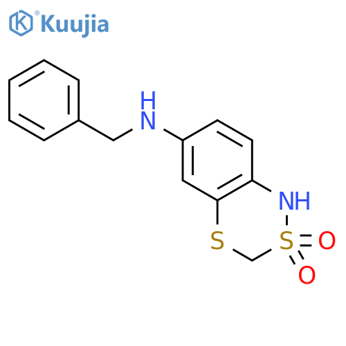 1H-2,4,1-Benzodithiazin-6-amine, N-(phenylmethyl)-, 2,2-dioxide structure